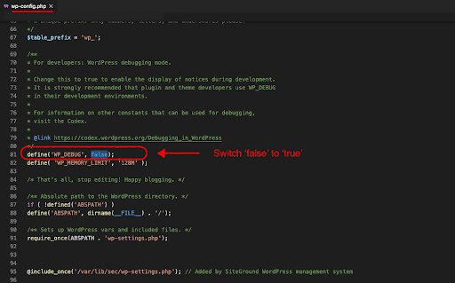 WP config